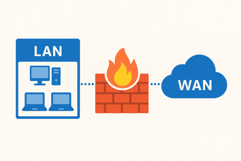 “Diagram firewall antara pelayan dan internet”